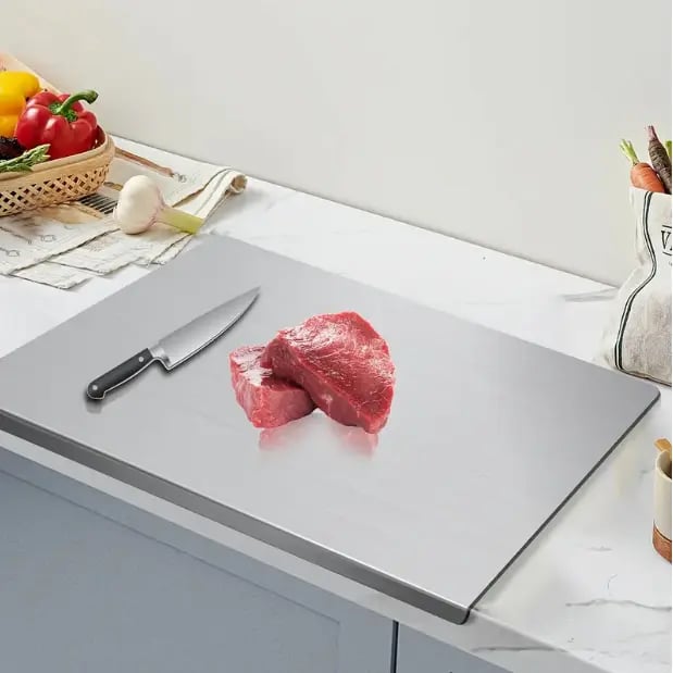 Premium Stainless Steel Chopping Board – Non-Slip, Durable, Hygienic Kitchen Cutting Board